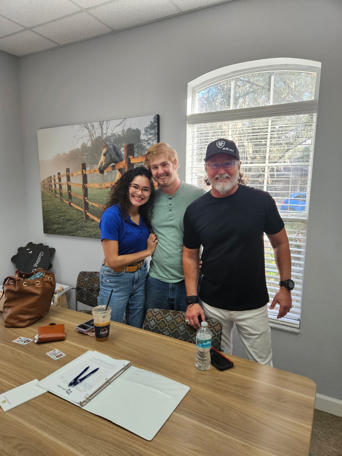 David Coker celebrating a closing with new homeowners